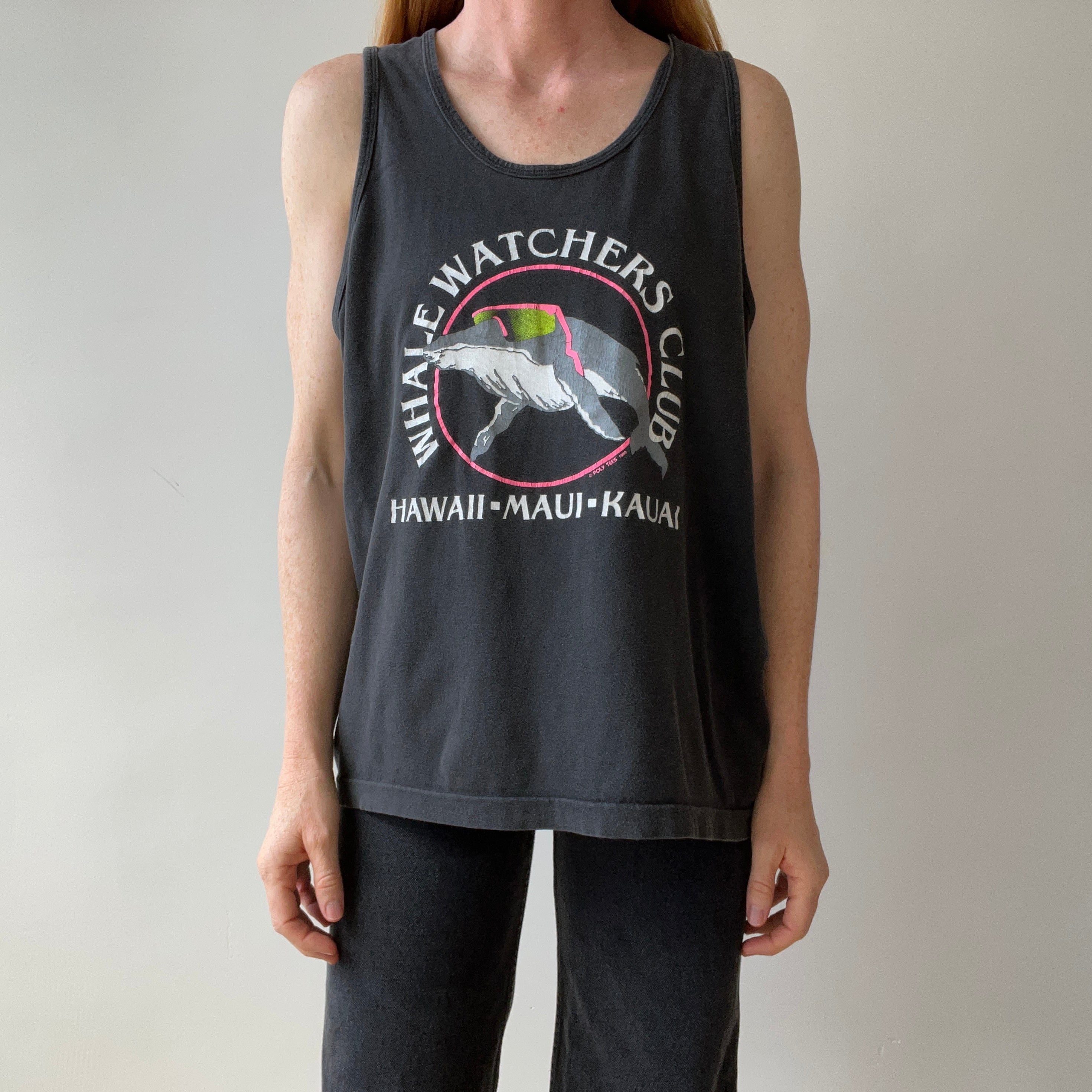 1995 Whale Watchers Club Hawaii Tank Top - EXCELLENT CONTENT