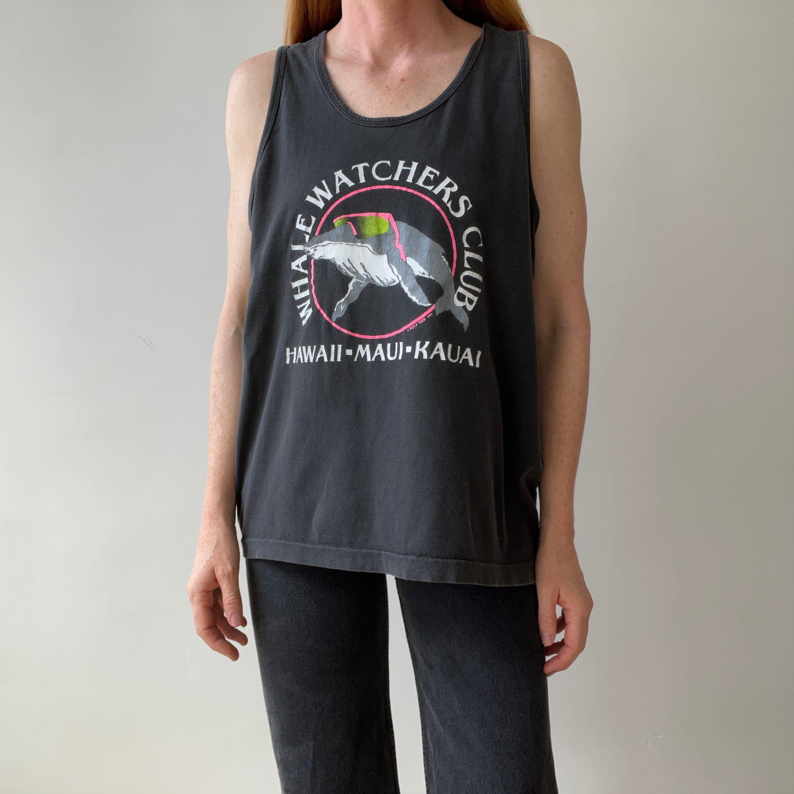 1995 Whale Watchers Club Hawaii Tank Top - EXCELLENT CONTENT