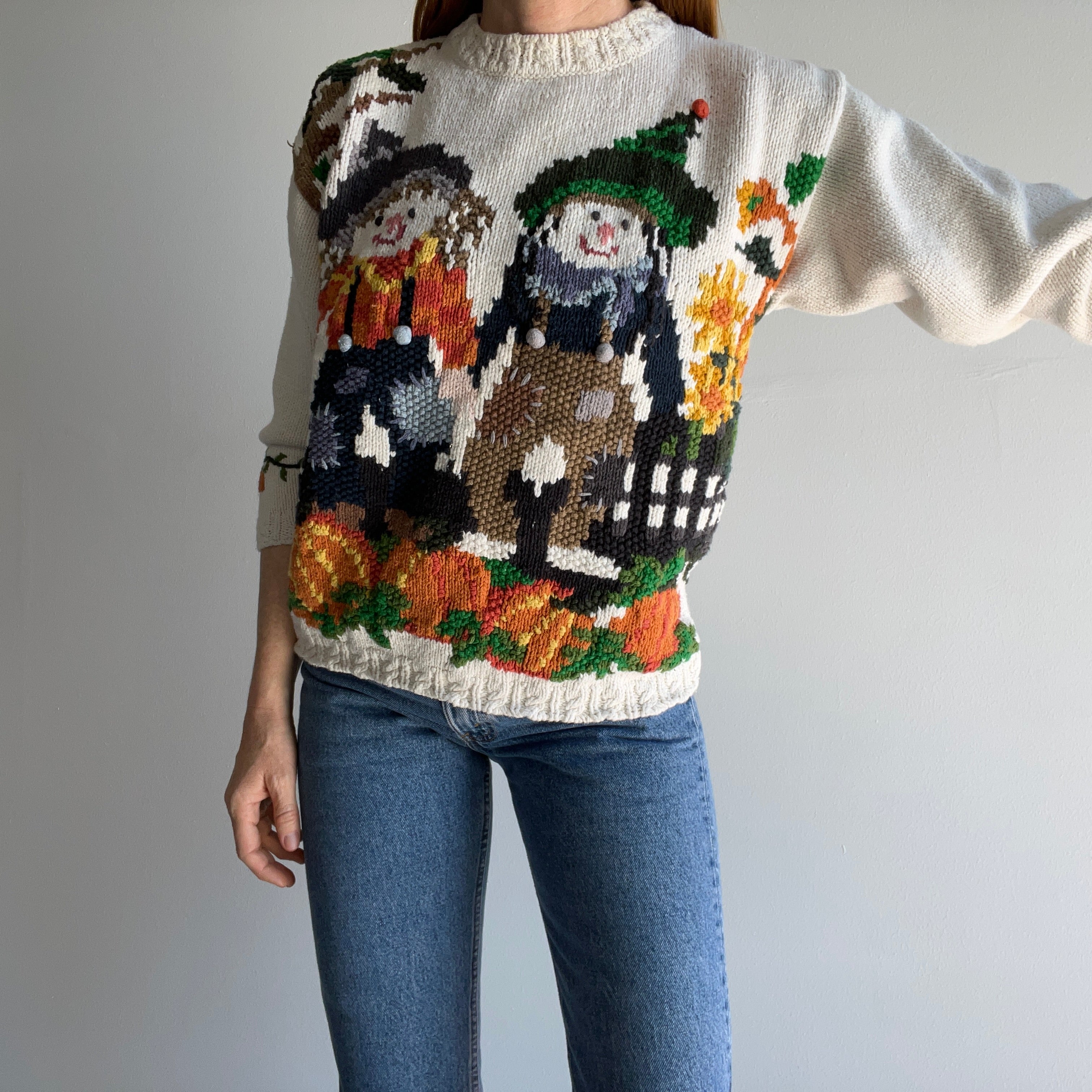 1990s Scarecrow Cotton Knit Sweater