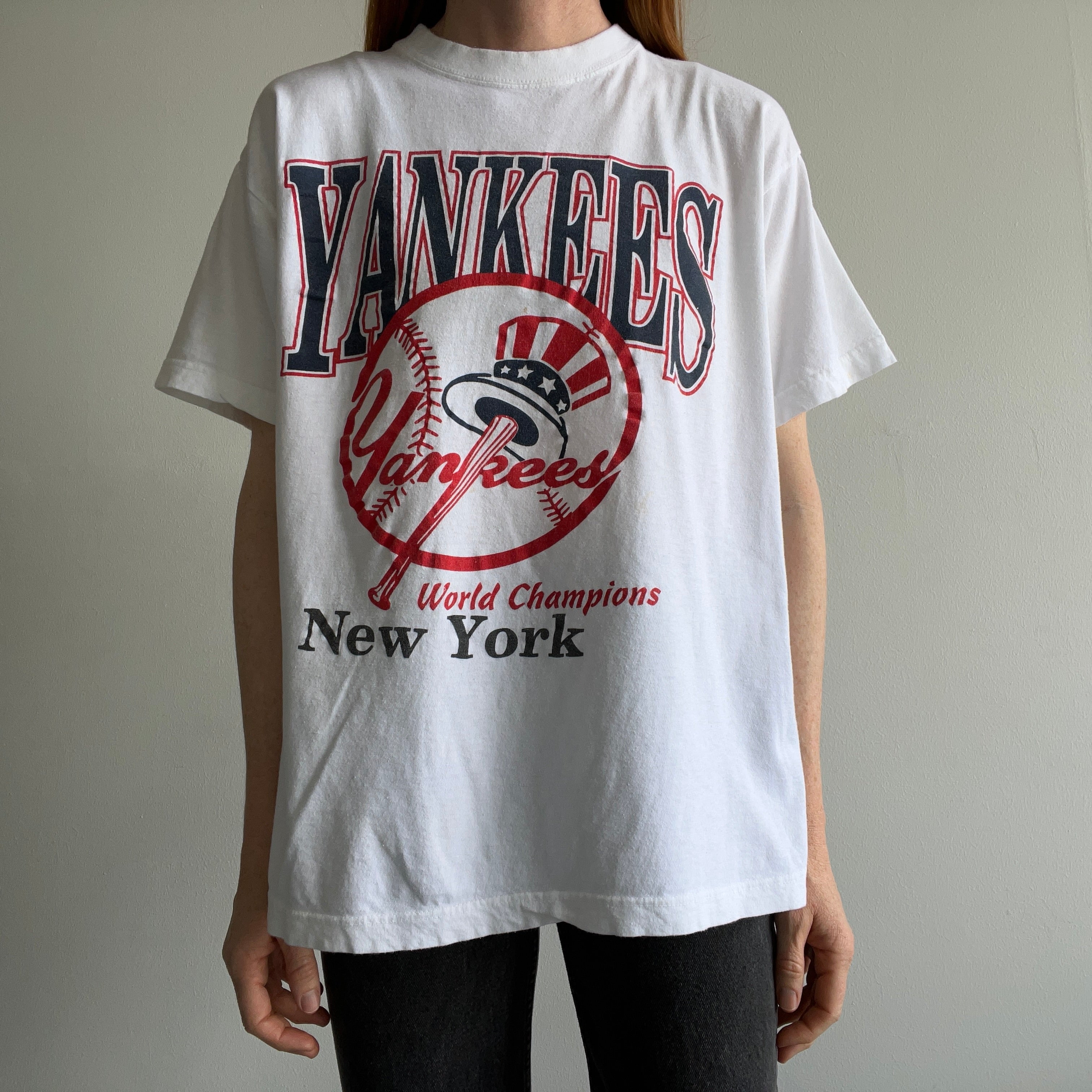 Vintage New York Yankees T Shirt Tee Made USA Size Medium M 