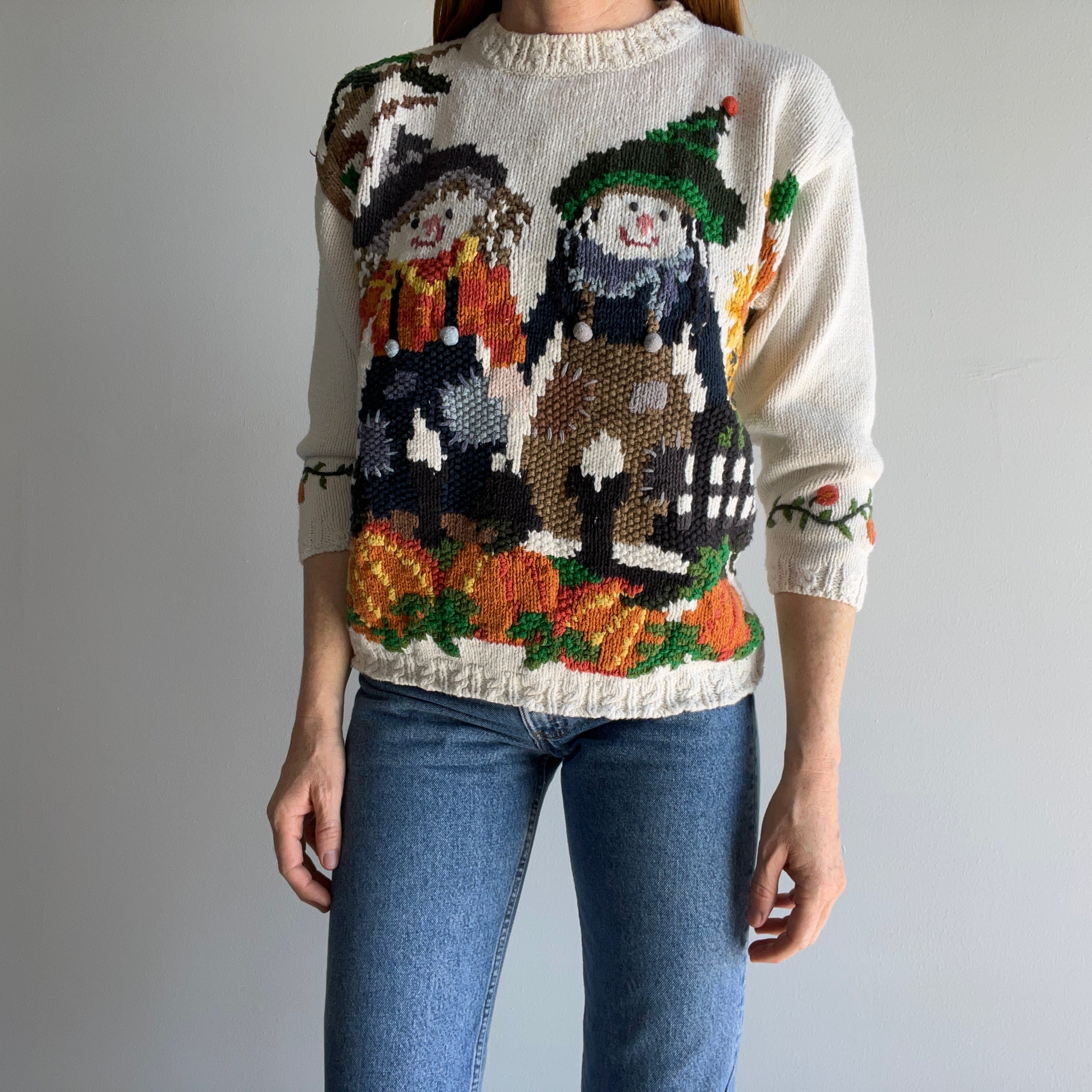 1990s Scarecrow Cotton Knit Sweater