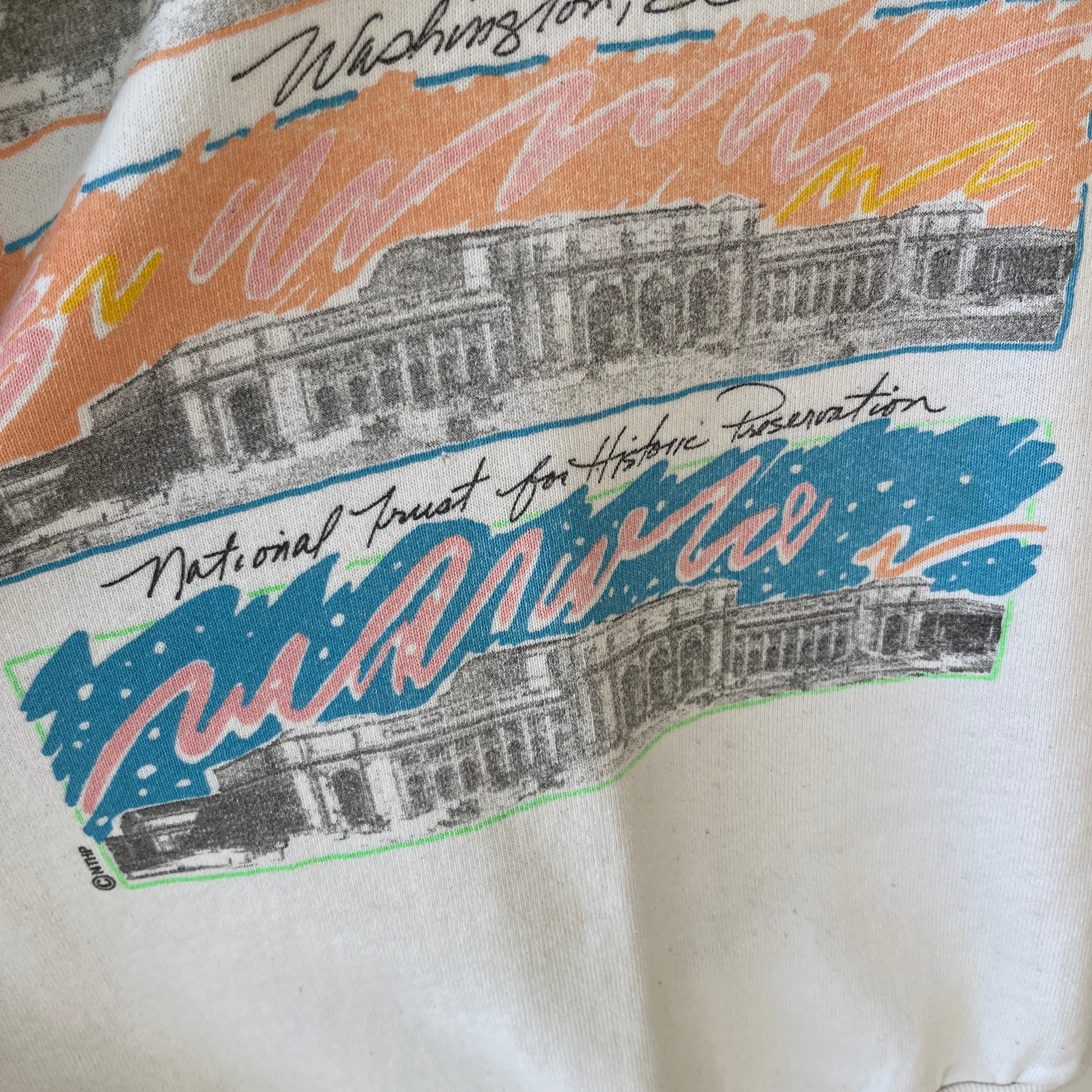 1980s Union Station, Washington DC, National Trust For Historic Preservation Thinned Out Sweatshirt