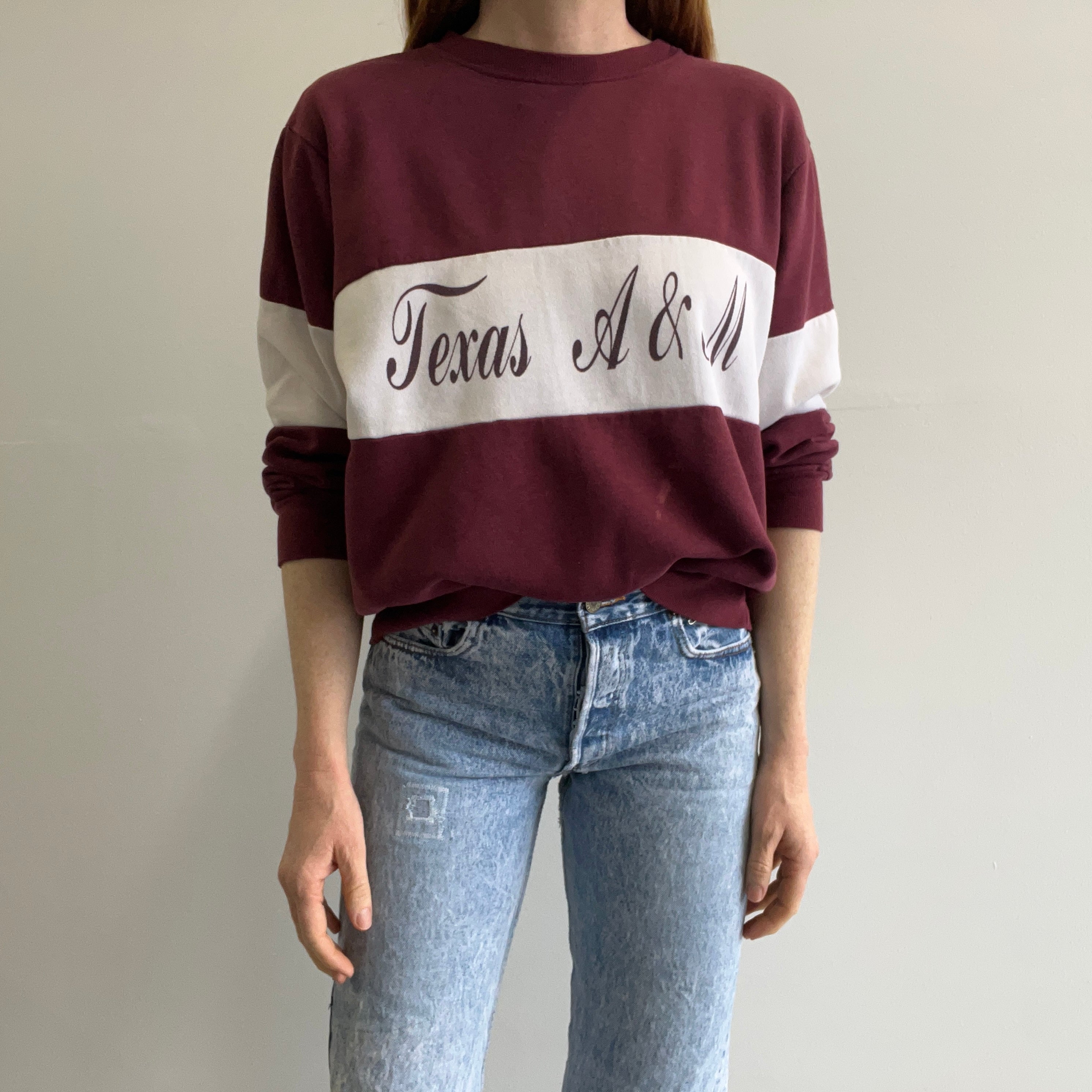 1970/80s Champion Brand Texas A&M Color Block Sweatshirt