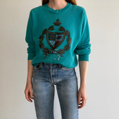 1992 Shredded, Tattered, Torn, Paint Stained Random Crest Sweatshirt