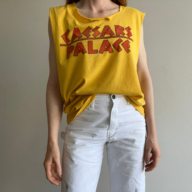 1980s Caesar's Palace Front and Back Cut Up Destroyed DIY Tank Top