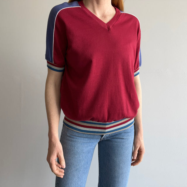 1970/80s Color Block Two Tone - Three Tone - Slouchy T-Shirt