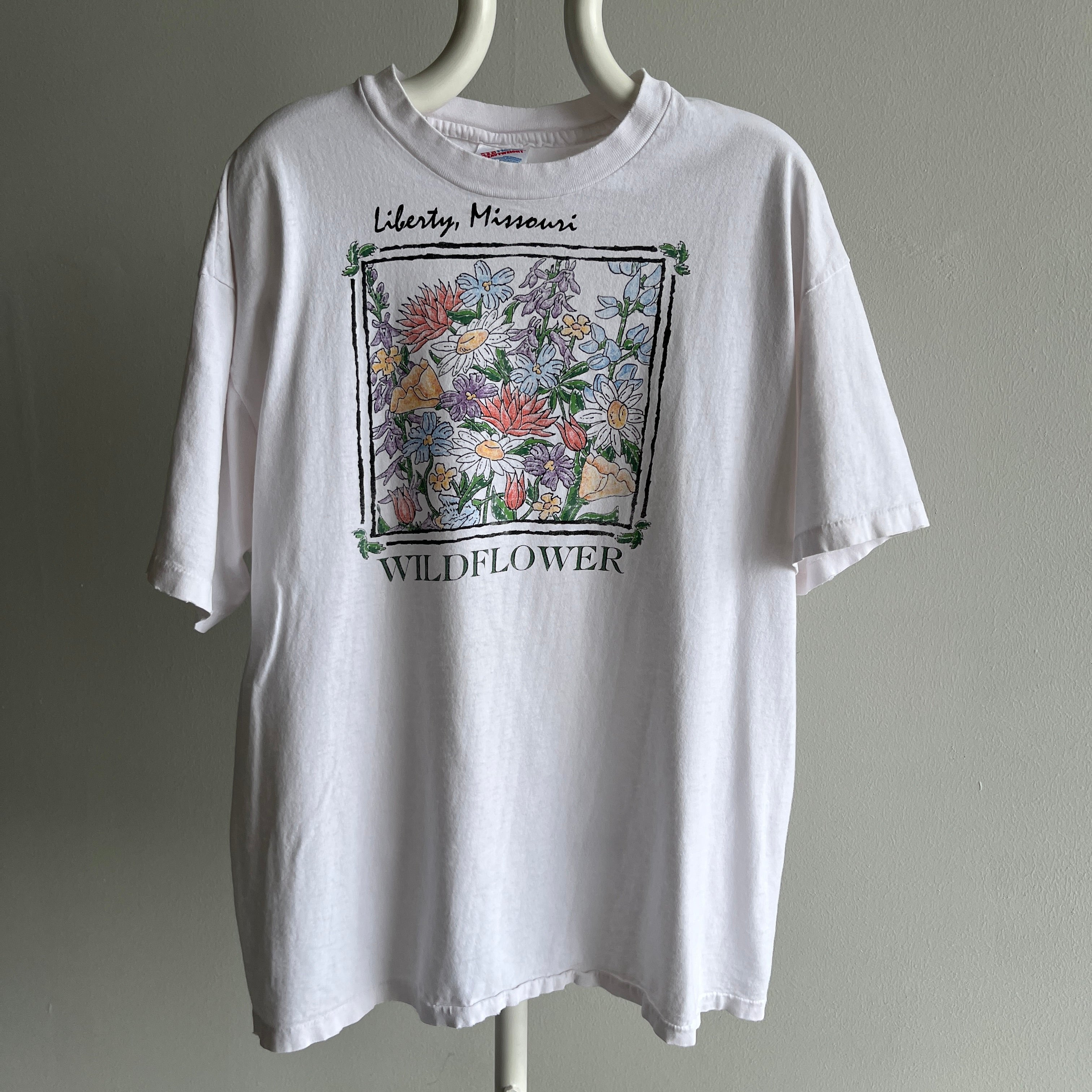 1990s Liberty, Missouri - Wildflowers Perfectly Tattered and Wonderful T-Shirt