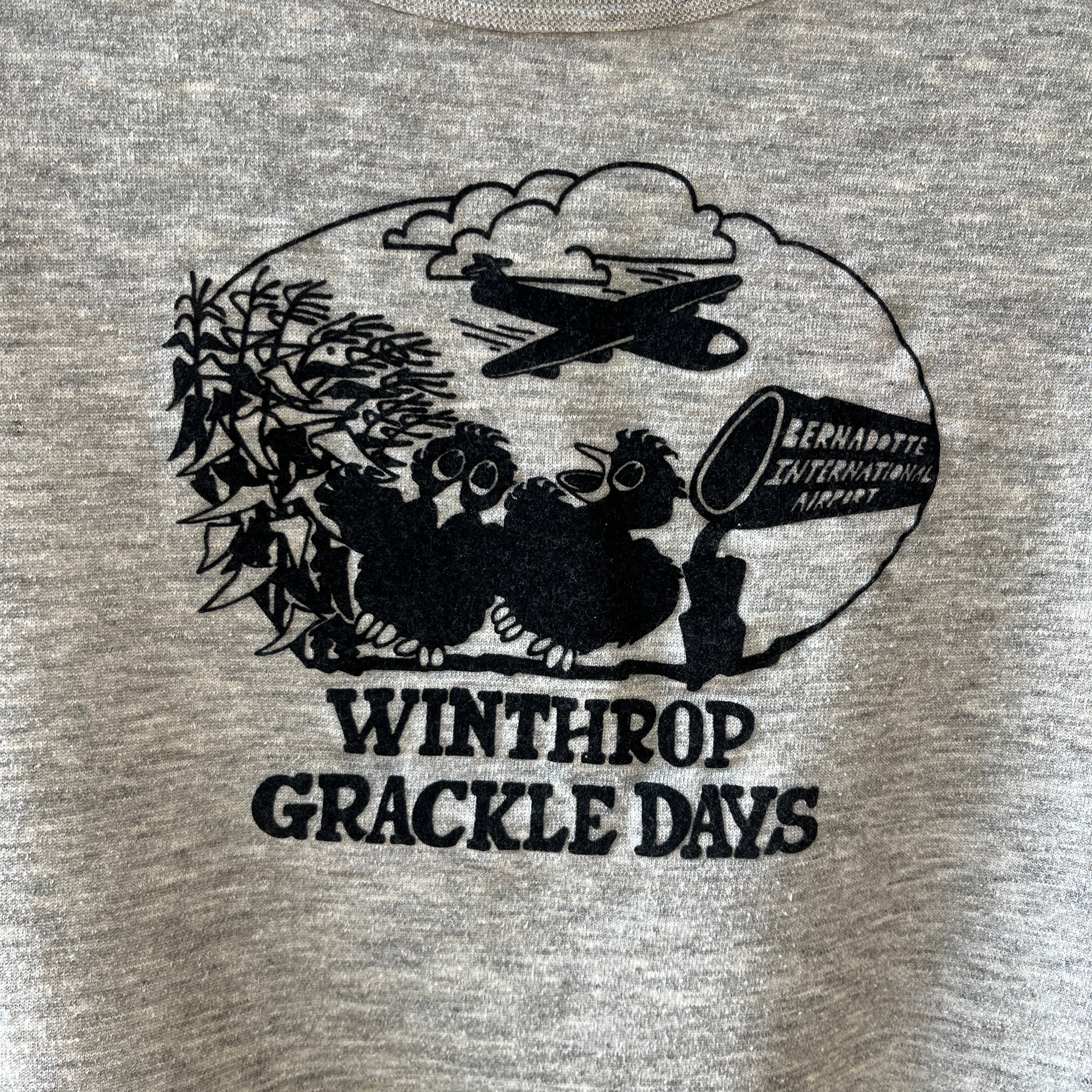 1970s Grey Winthrop Grackle Days Sleeveless Sweatshirt