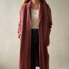 1940s Pilgrim Beacon Blanket Smoking Jacket with Sash - TINA COLLECTION