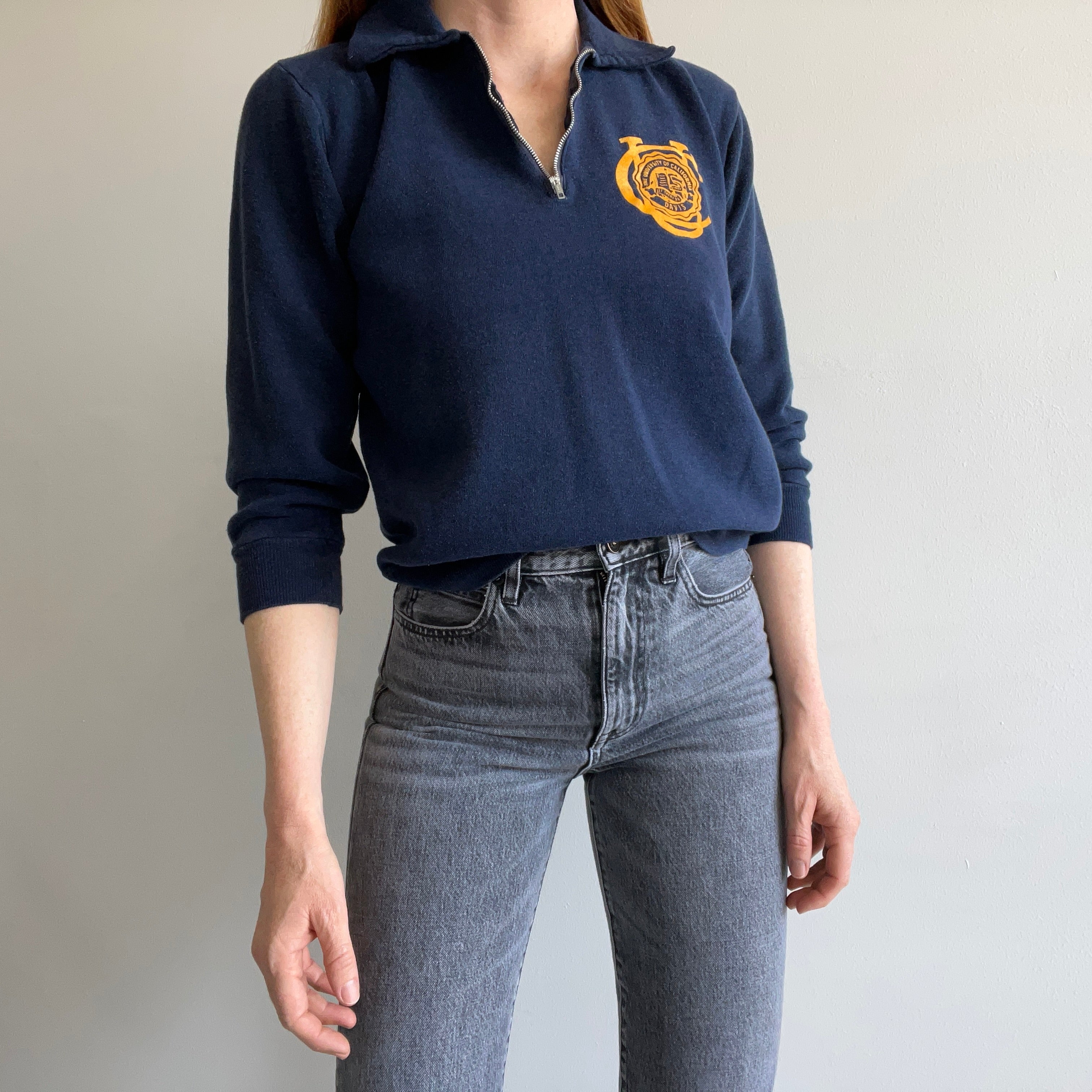 1970s UC Davis 1/4 Zip by Collegiate Pacific Sweatshirt