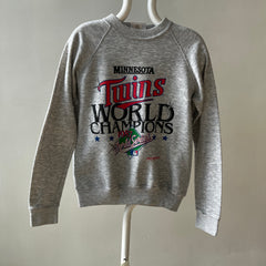 1987 Grey Minnesota Twins Raglan Sweatshirt - !!!