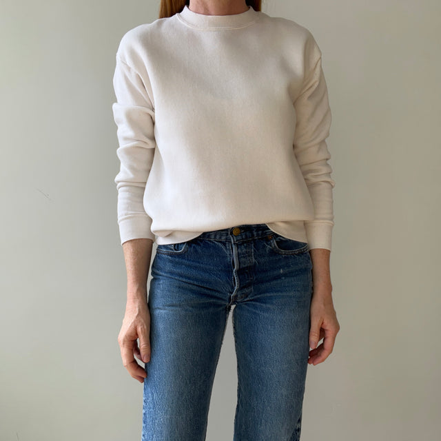 1980s Blank Cream Sweatshirt - !!!!