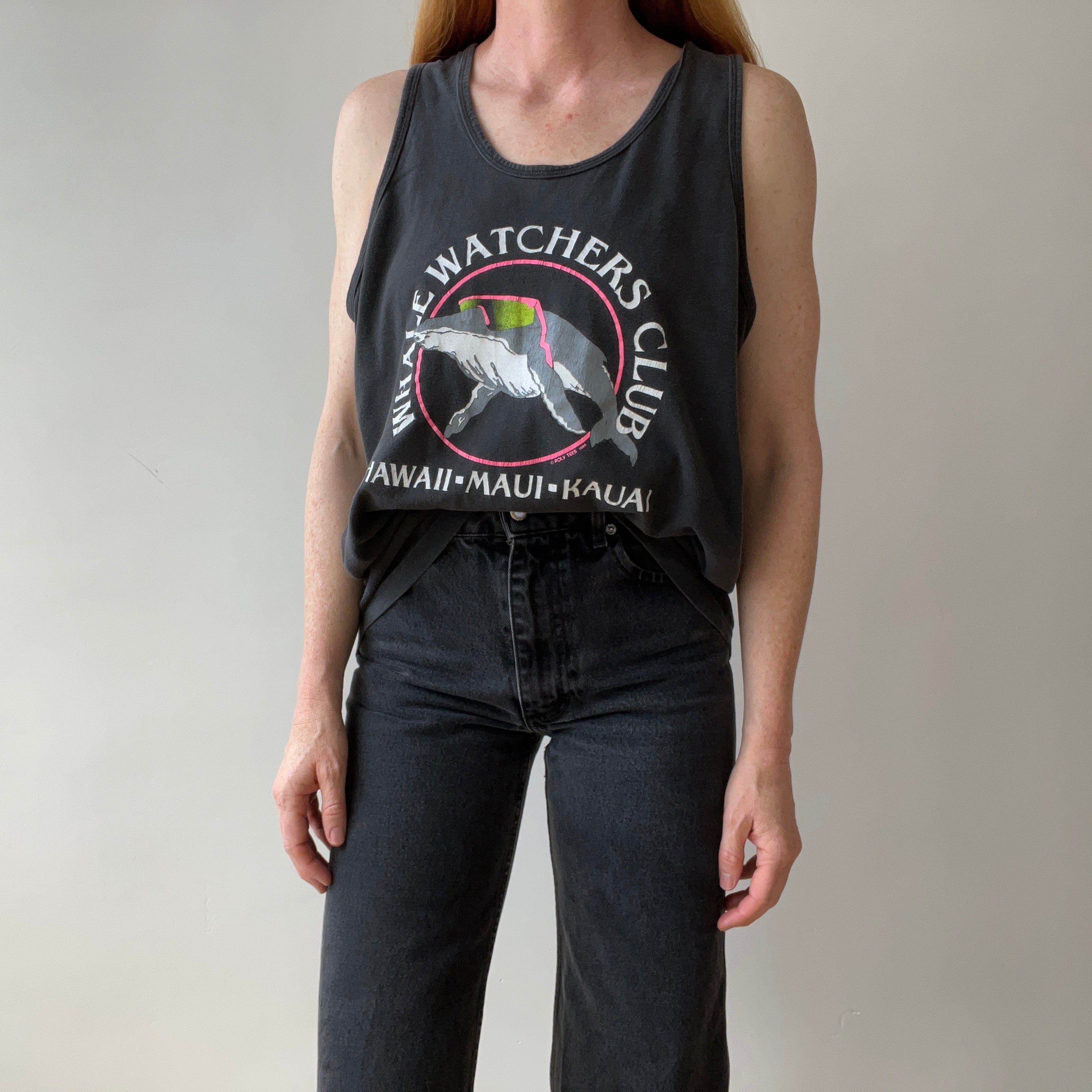 1995 Whale Watchers Club Hawaii Tank Top - EXCELLENT CONTENT