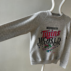 1987 Grey Minnesota Twins Raglan Sweatshirt - !!!