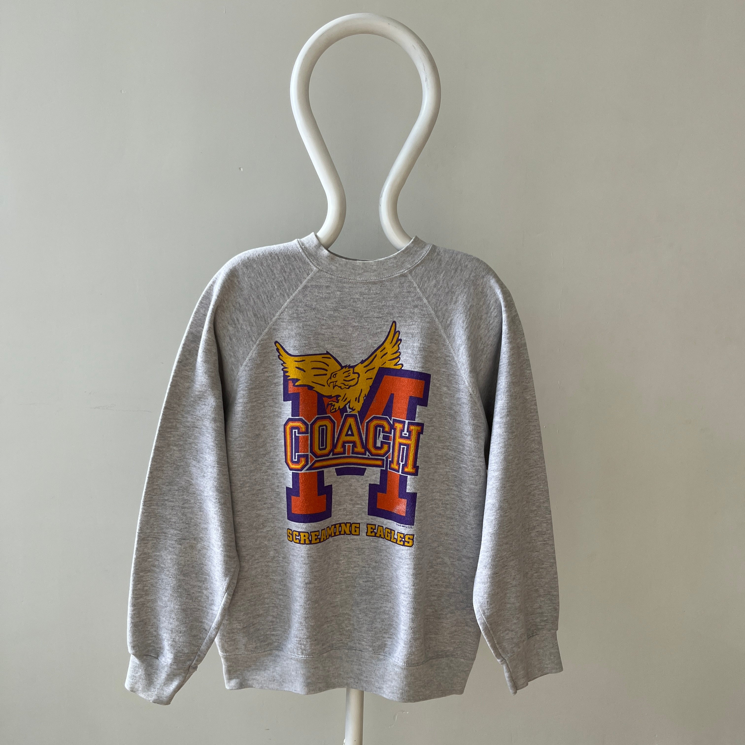 1993 Grey Screaming Eagles Coach Raglan Sweatshirt