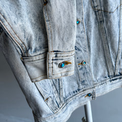 1980s Bedazzled Stefano Acid Wash Epic Denim Jean Jacket - The Backside!