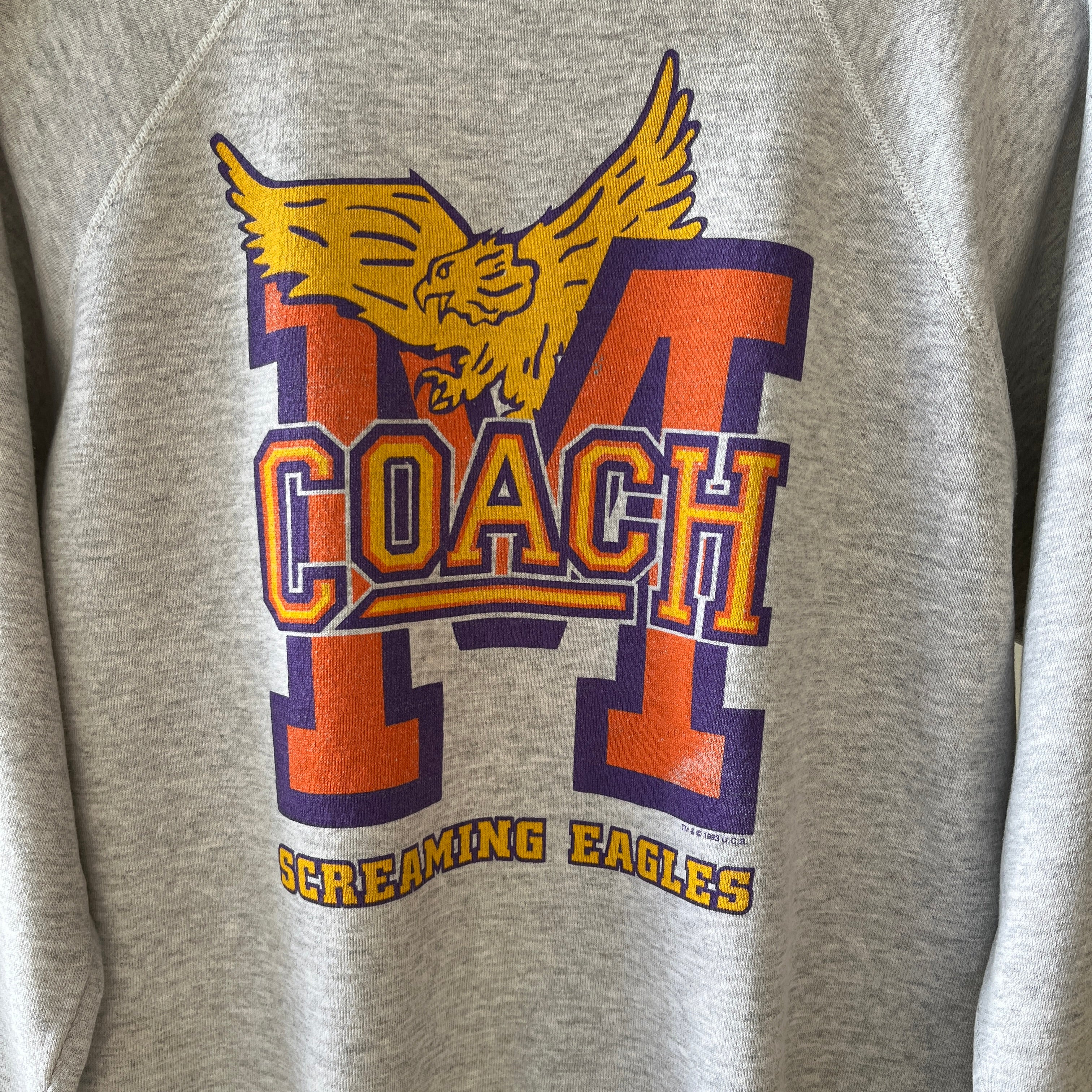 1993 Grey Screaming Eagles Coach Raglan Sweatshirt
