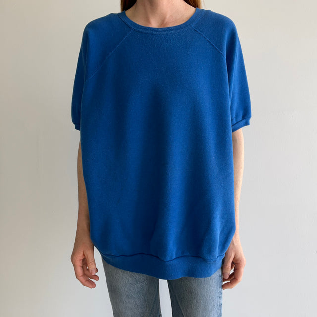 1980s Super Soft Larger Blue Warm Up Sweatshirt