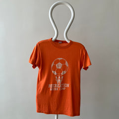 1980s Soccer Camp T-Shirt - Perfect Thinned Out Smaller 50/50
