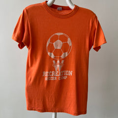 1980s Soccer Camp T-Shirt - Perfect Thinned Out Smaller 50/50