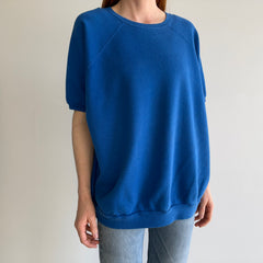 1980s Super Soft Larger Blue Warm Up Sweatshirt