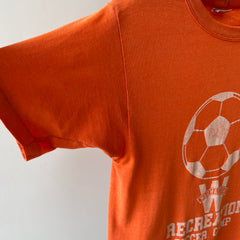 1980s Soccer Camp T-Shirt - Perfect Thinned Out Smaller 50/50