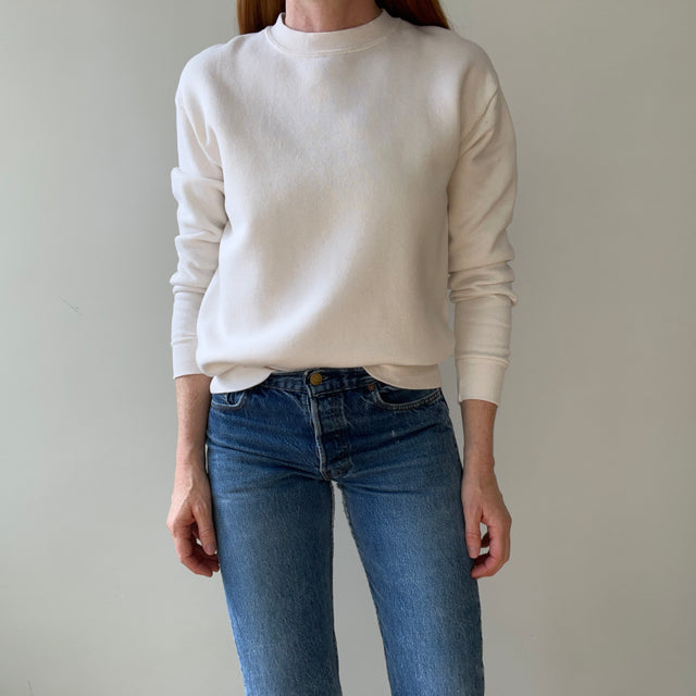 1980s Blank Cream Sweatshirt - !!!!