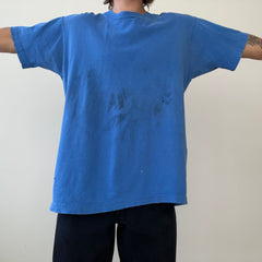 1980s/90s Thrashed Blank Blue Fruit Of The Loom T Shirt