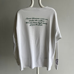 1990s Really Cool Long Sleeve Washed Lightly Tattered Long Sleeve T-Shirt with A Backside