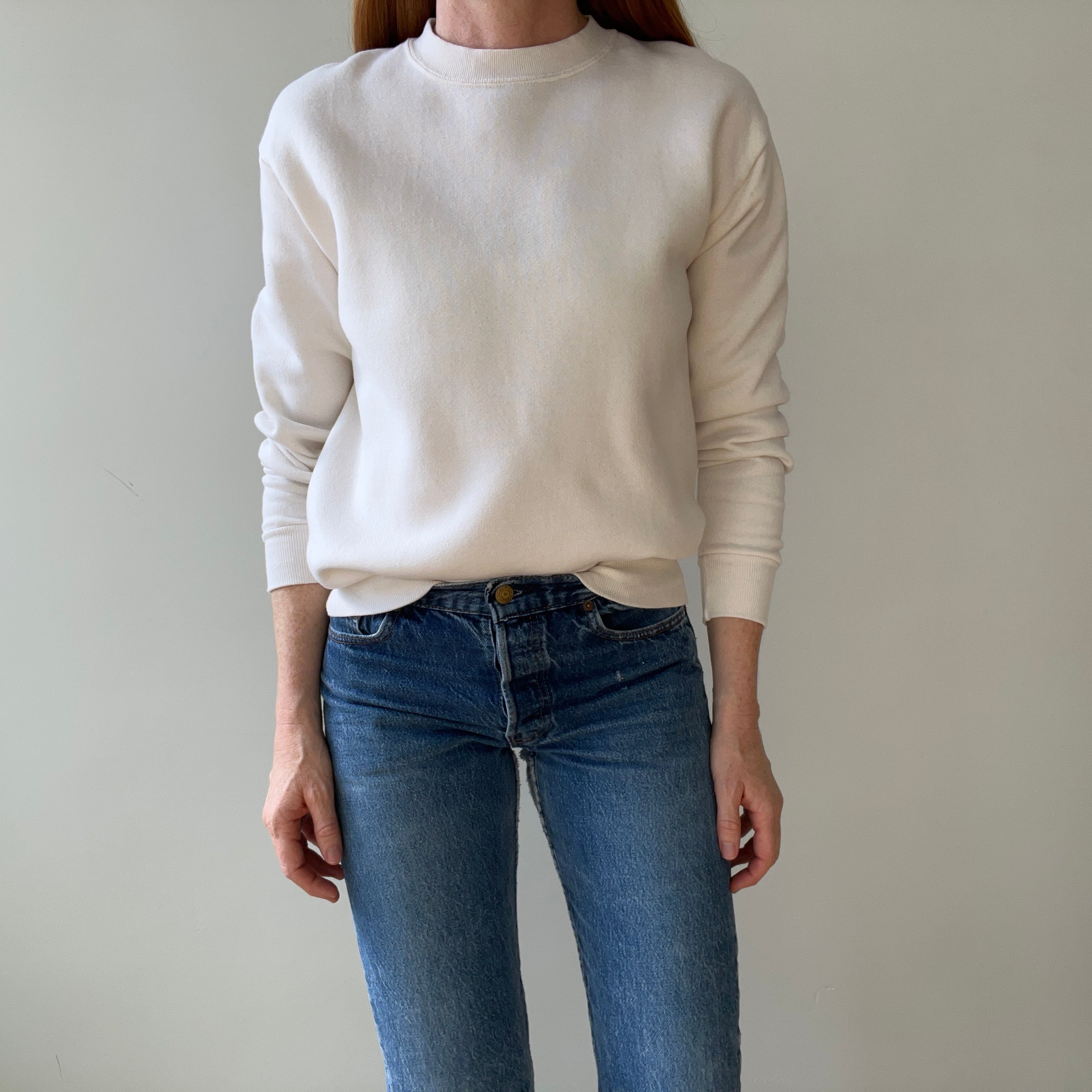 1980s Blank Cream Sweatshirt - !!!!