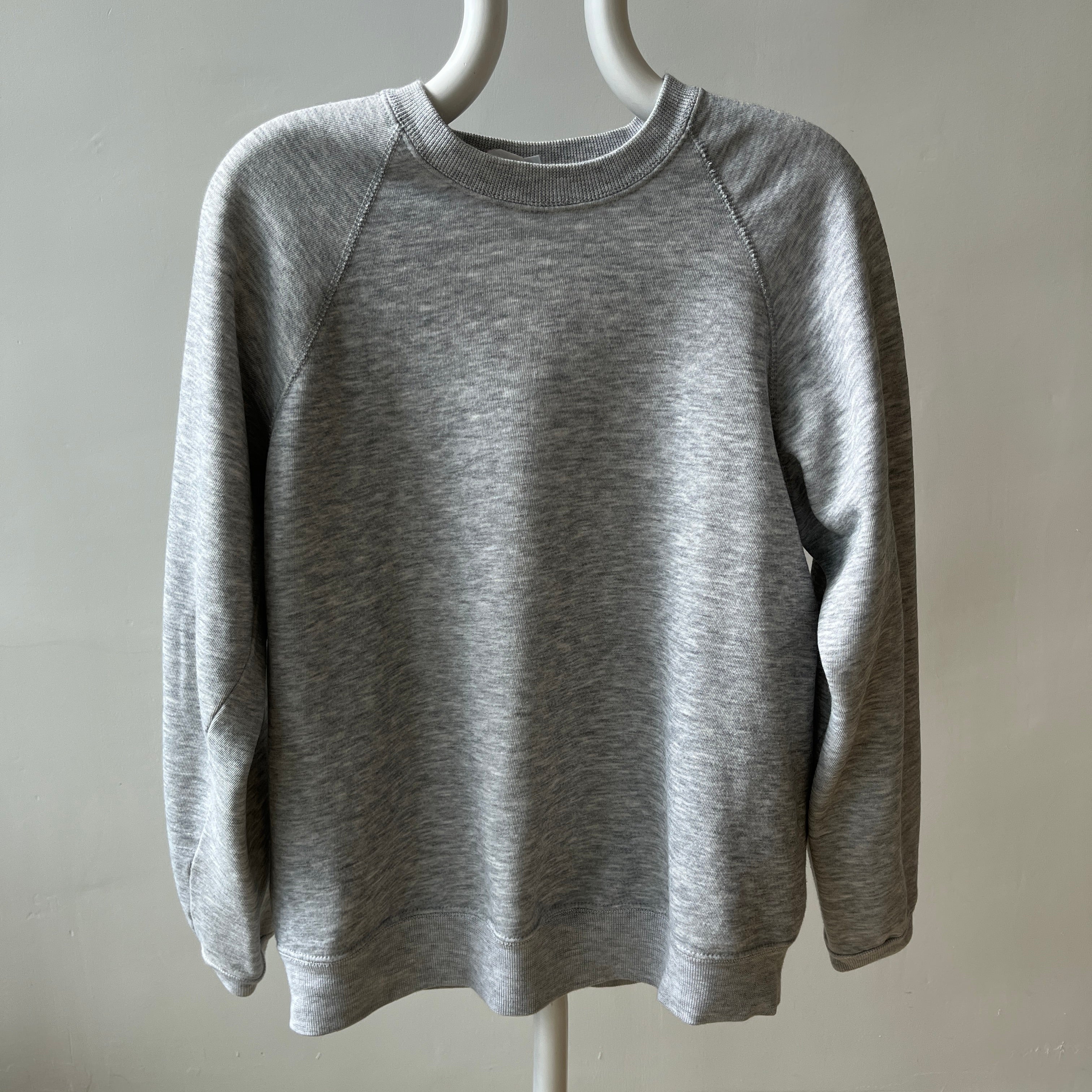 1980s Blank Gray Raglan Sweatshirt