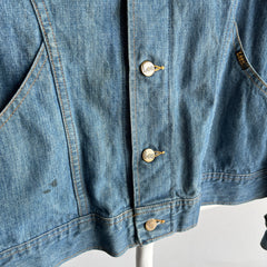 1970s Pleated Lee Lightweight Denim Jean Jacket - OH My