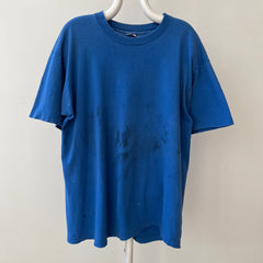 1980s/90s Thrashed Blank Blue Fruit Of The Loom T Shirt