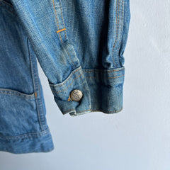 1970s Pleated Lee Lightweight Denim Jean Jacket - OH My