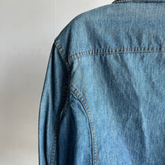 1970s Pleated Lee Lightweight Denim Jean Jacket - OH My