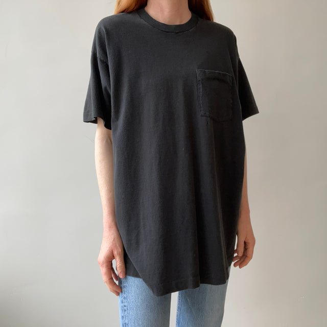 1990s Blank Black Pocket T-Shirt