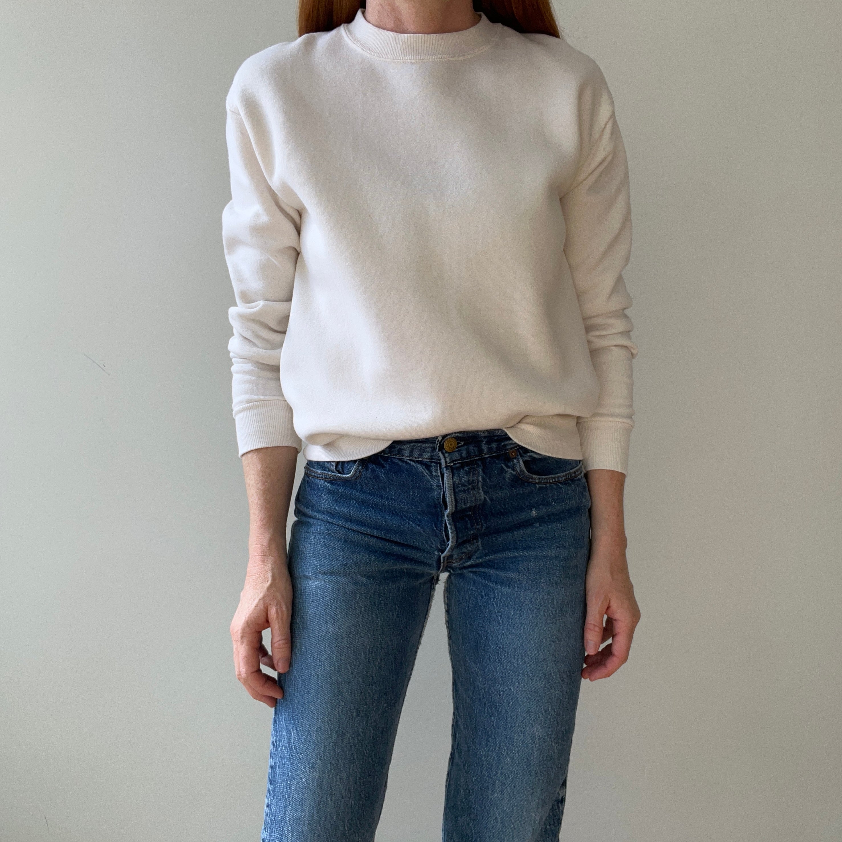 1980s Blank Cream Sweatshirt - !!!!