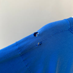 1980s/90s Thrashed Blank Blue Fruit Of The Loom T Shirt