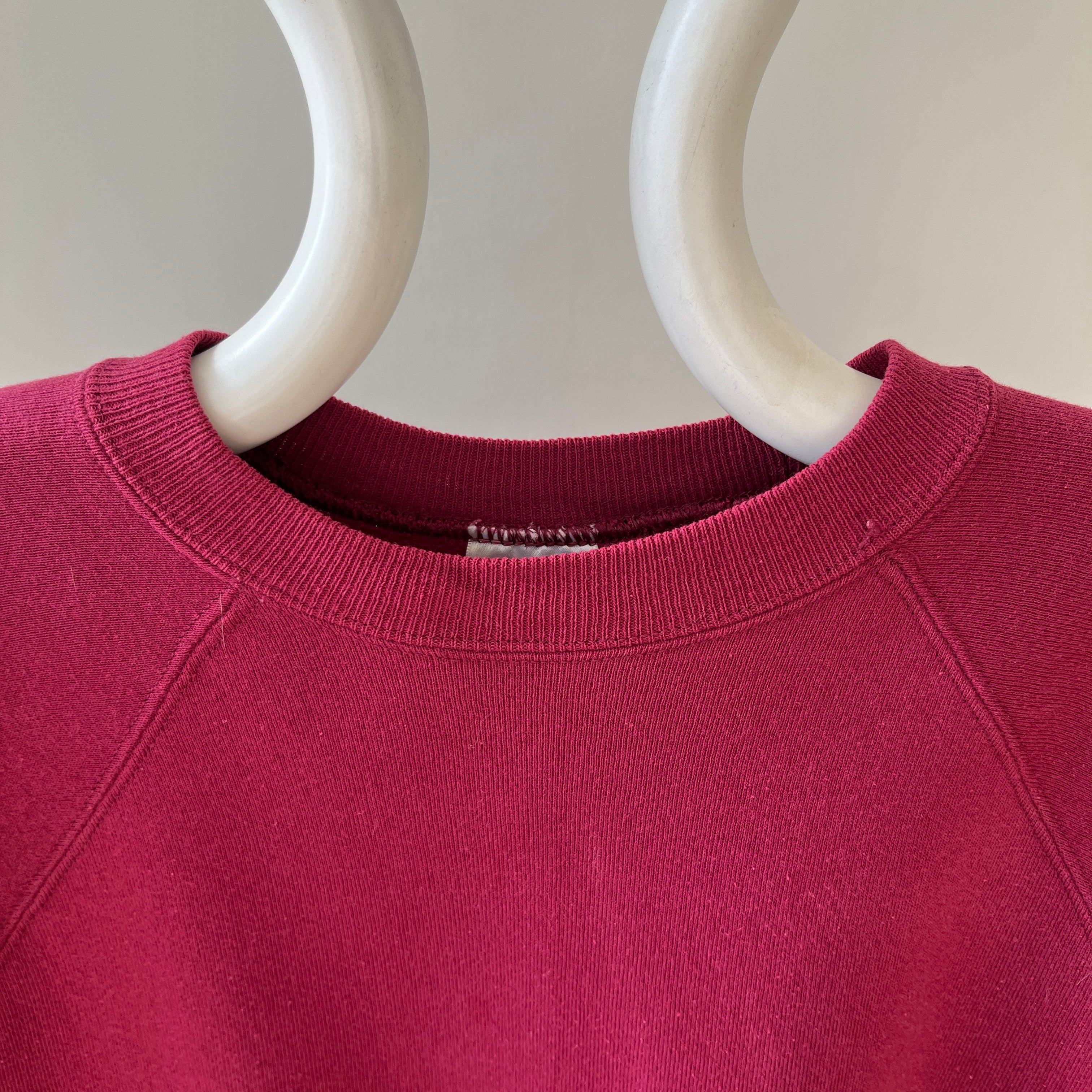 1990s Blank Burgundy Raglan Sweatshirt