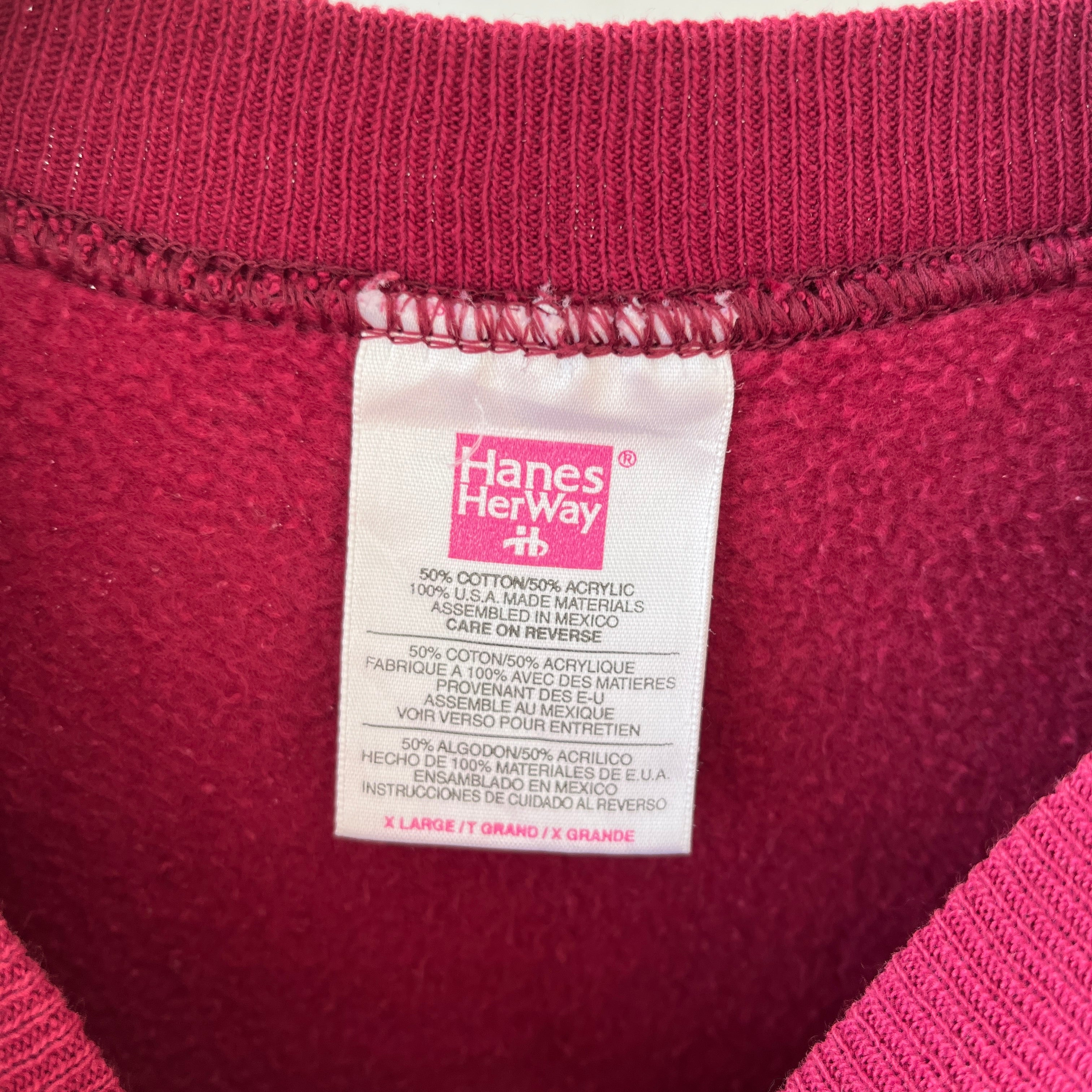 1990s Blank Burgundy Raglan Sweatshirt