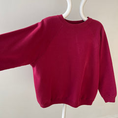 1990s Blank Burgundy Raglan Sweatshirt