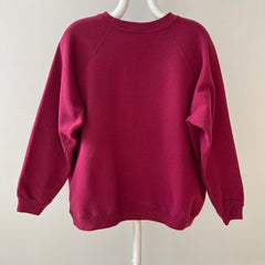 1990s Blank Burgundy Raglan Sweatshirt