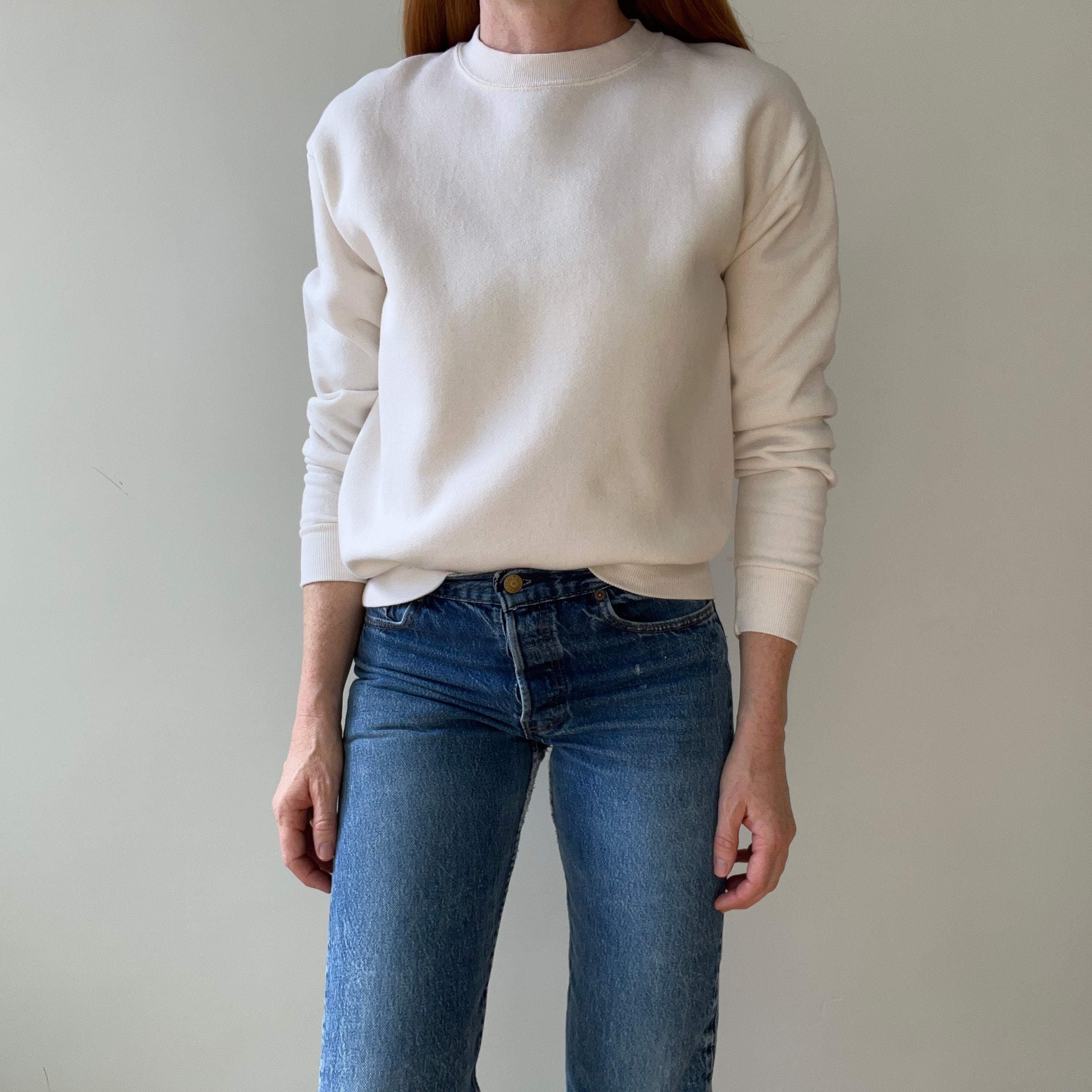 1980s Blank Cream Sweatshirt - !!!!