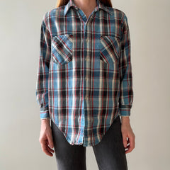 1970s JC Penny Lightweight Thrashed Cotton Flannel/Shirt