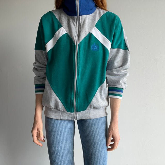 1980s Beverly Hills Sports Club Zip Up Sweatshirt with Pockets