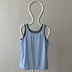 1980s Blank Baby Blue Tank-Top