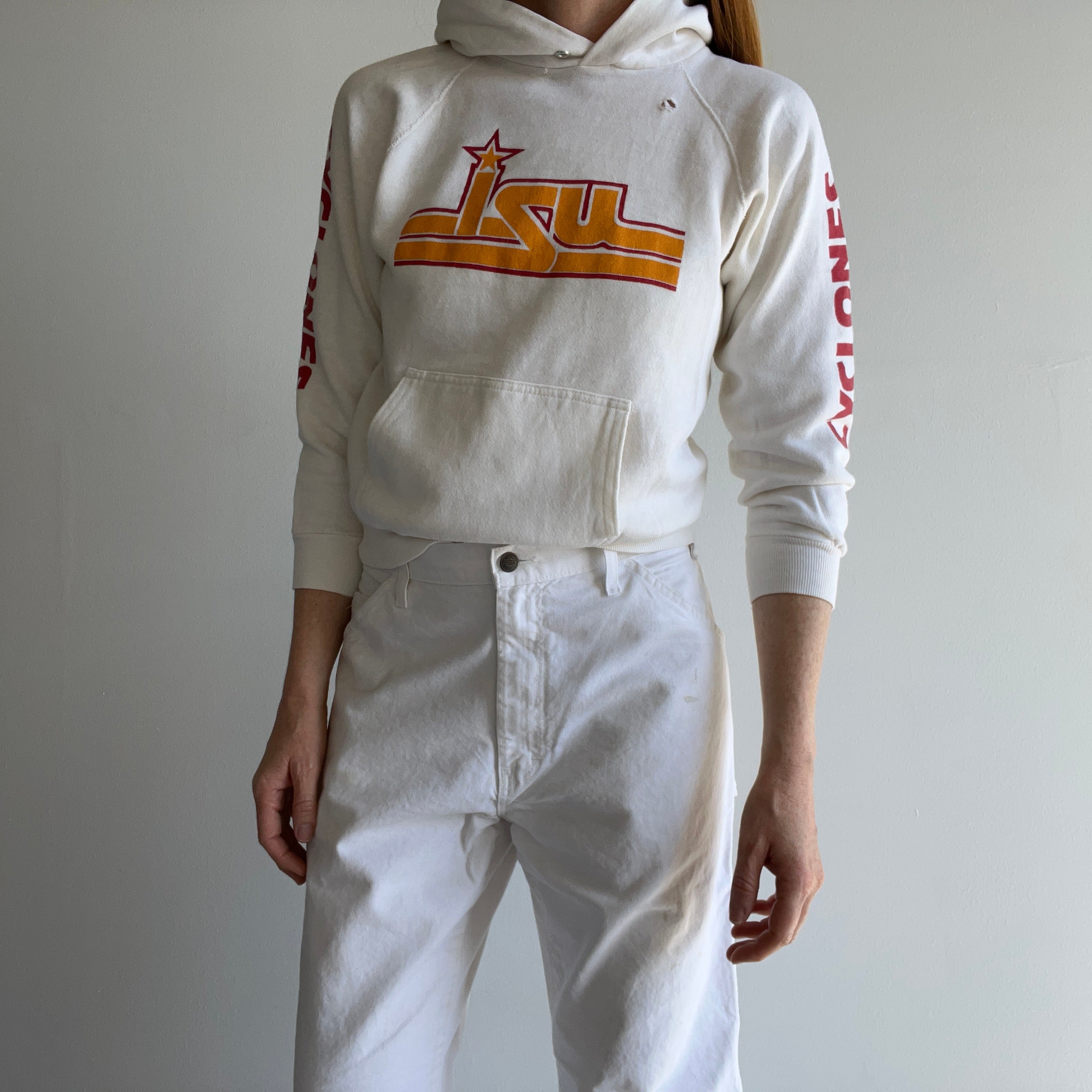 1980s Iowa State University Cyclones pull Over Hoodie