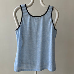 1980s Blank Baby Blue Tank-Top