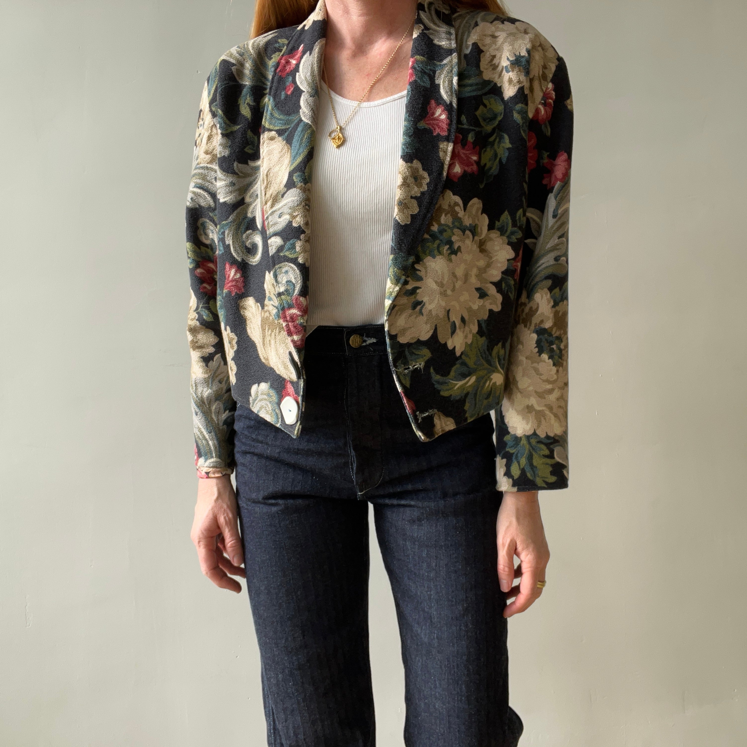 1980s Tapestry Floral Blazer - Silk Lined