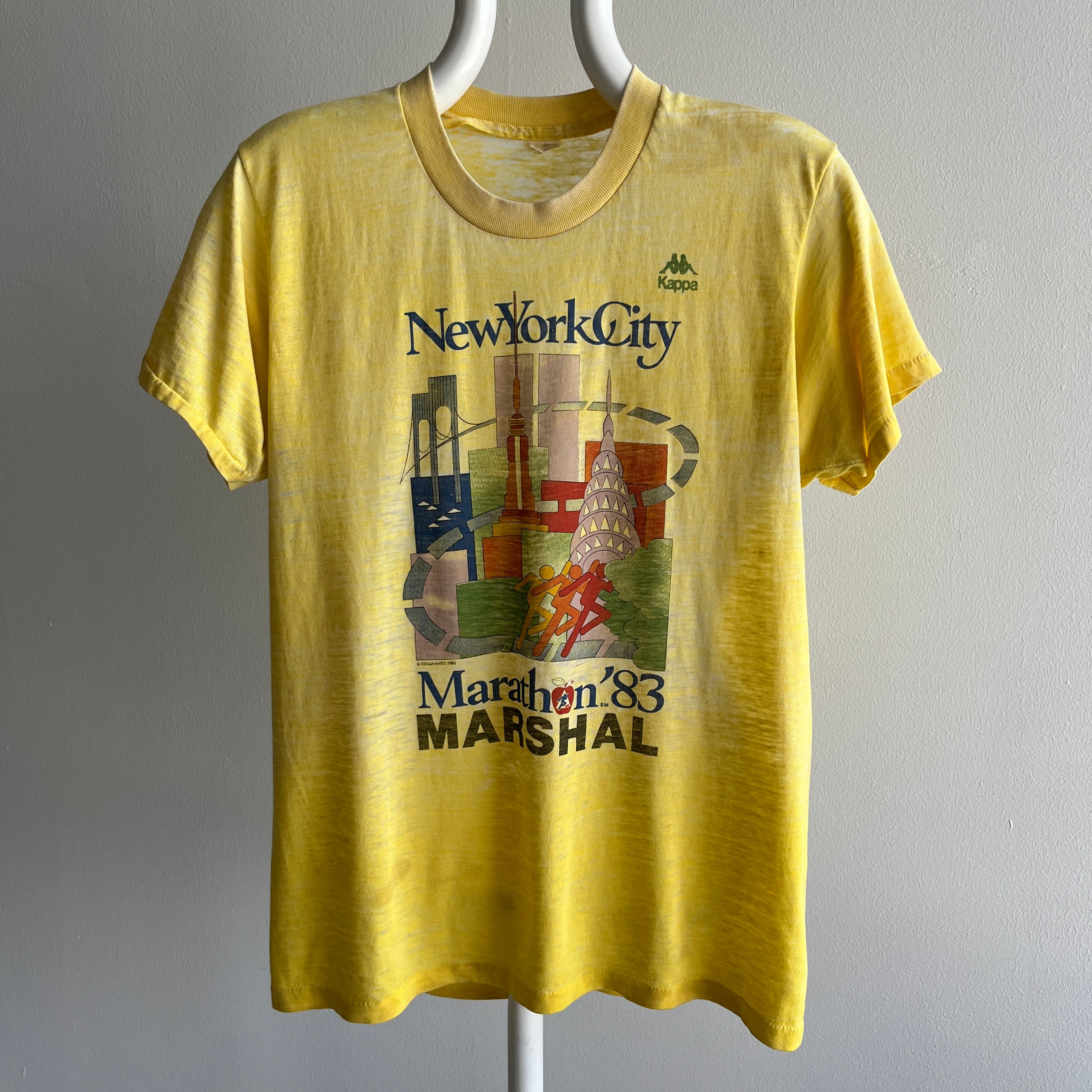 1983 Kappa New York City Marathon SUPER Thinned Out T-Shirt